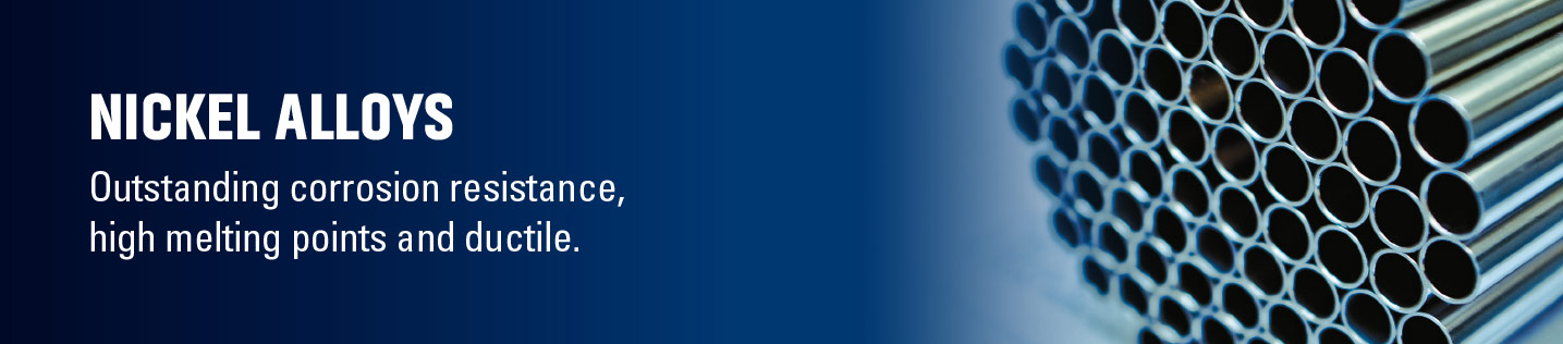 High quality tubing products in nickel alloys. Greater corrosion resistance and high melting points in nickel tubing